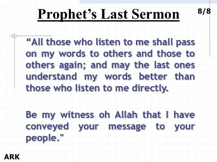 Last Words Of The Prophet Muhammad