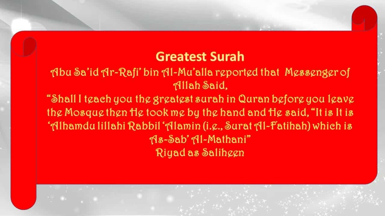 Surah Fatiha Infographics